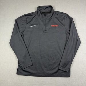 Nike Shirt Mens L Black Running Performance Quarter Zip Pullover Training Hockey
